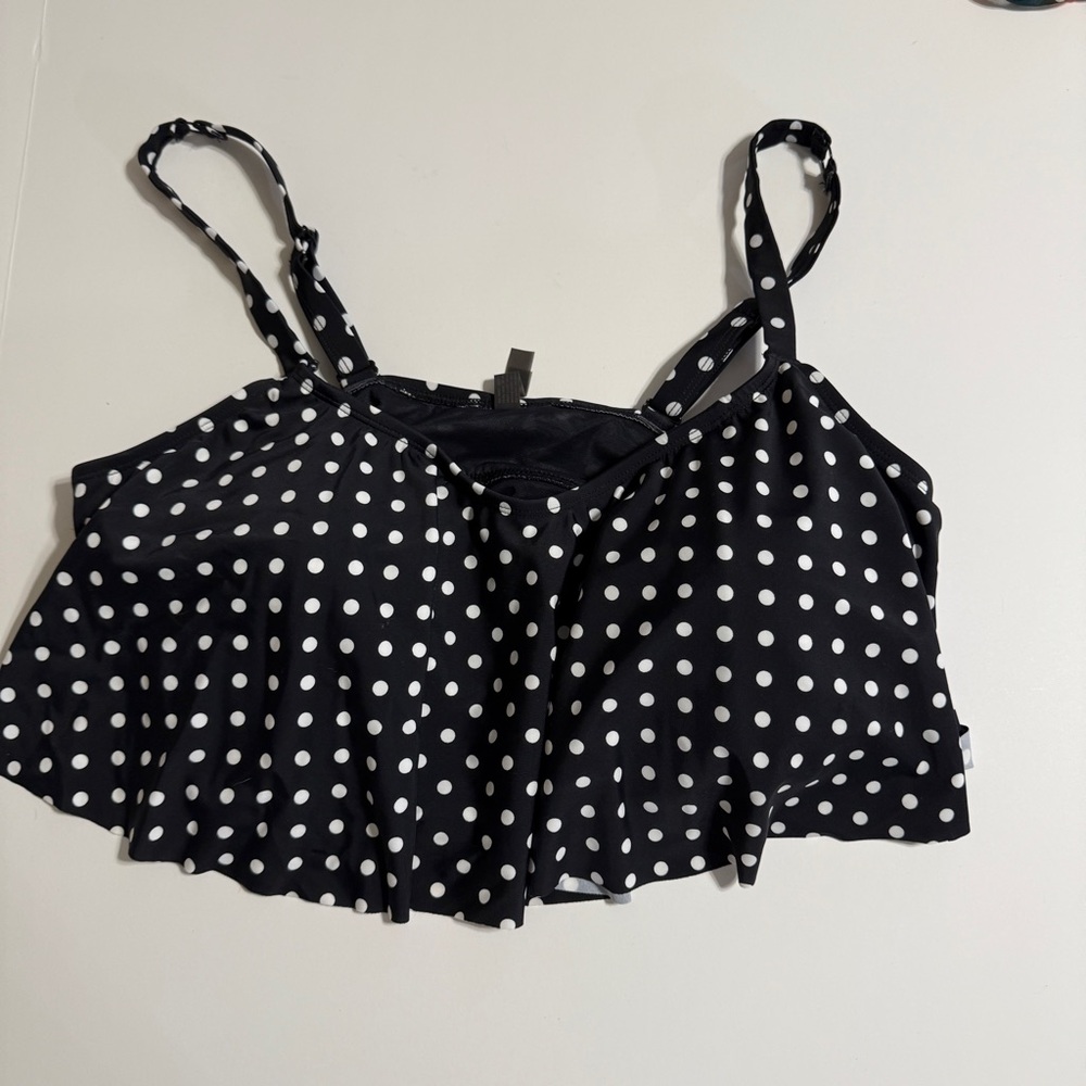 Torrid Black and White Polka Dot Bikini Top